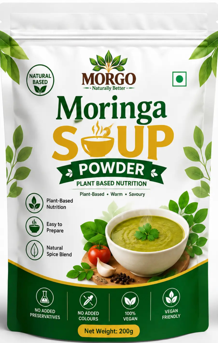 Moringa Soup Powder front pouch
